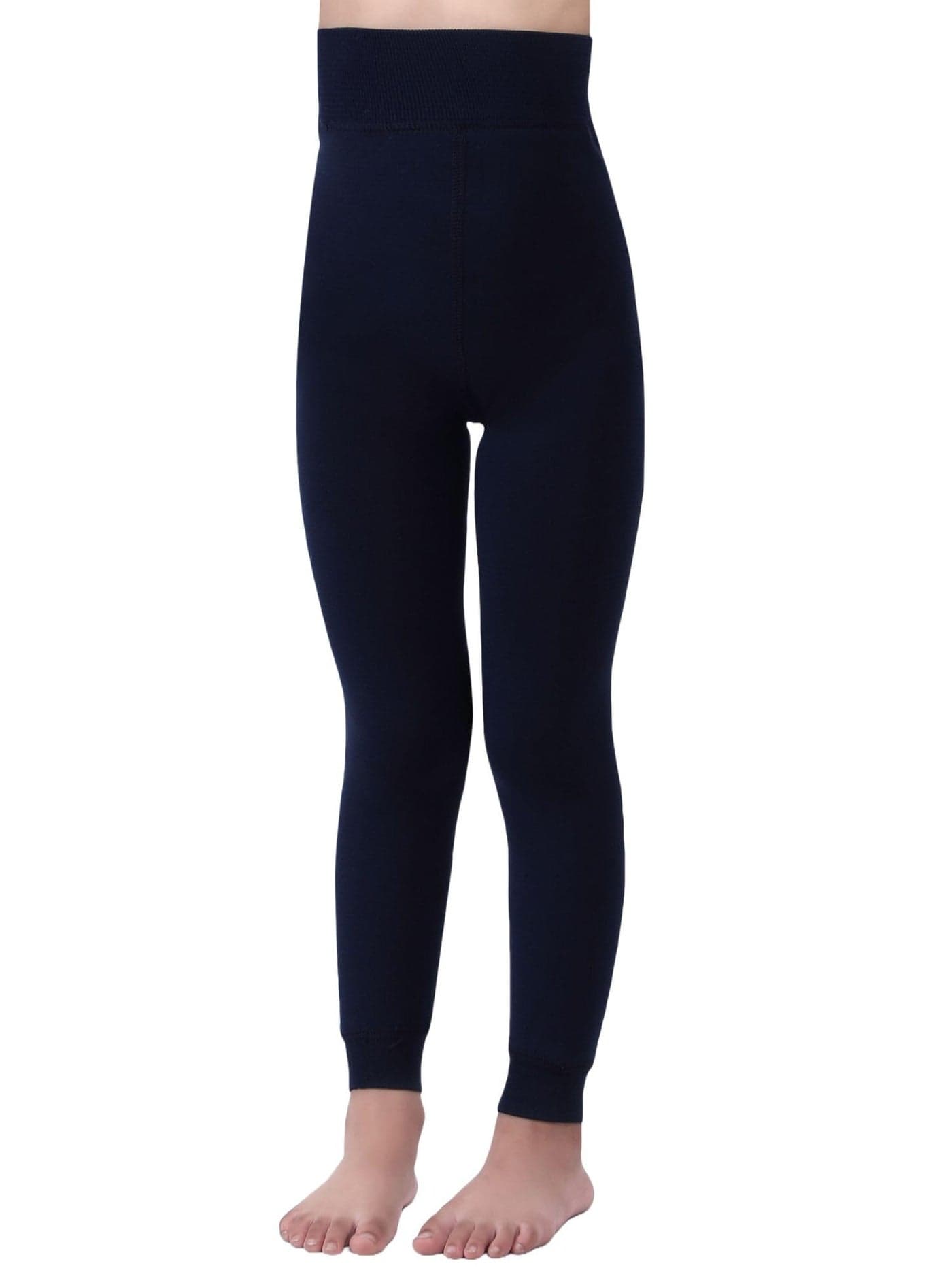 N2S NEXT2SKIN Kids Winter Warm Ultra Soft Fur Stretchable Thermal Tights Leggings Footless Stockings(Navy Blue, 11-14 Years)