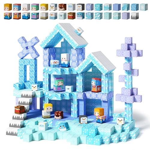 GobiDex 100PCS Magnetic Blocks Magnet Building Toys Princess Castle Toys for Girls Upgraded STEM Sensory Birthday Gift for Kids Age 3 Years Old