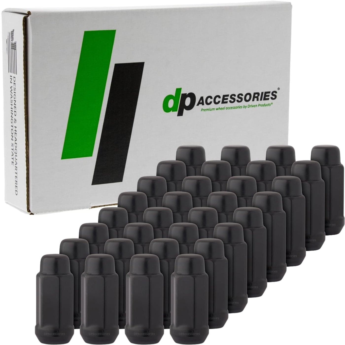 DPAccessories Black 91618 Lug Nuts ClosedEnd XL Bulge Acorn Lug Nut for Cone Seat Wheels 19mm 34 Hex Long Black Lug Nuts Set of 32 D3313BK032
