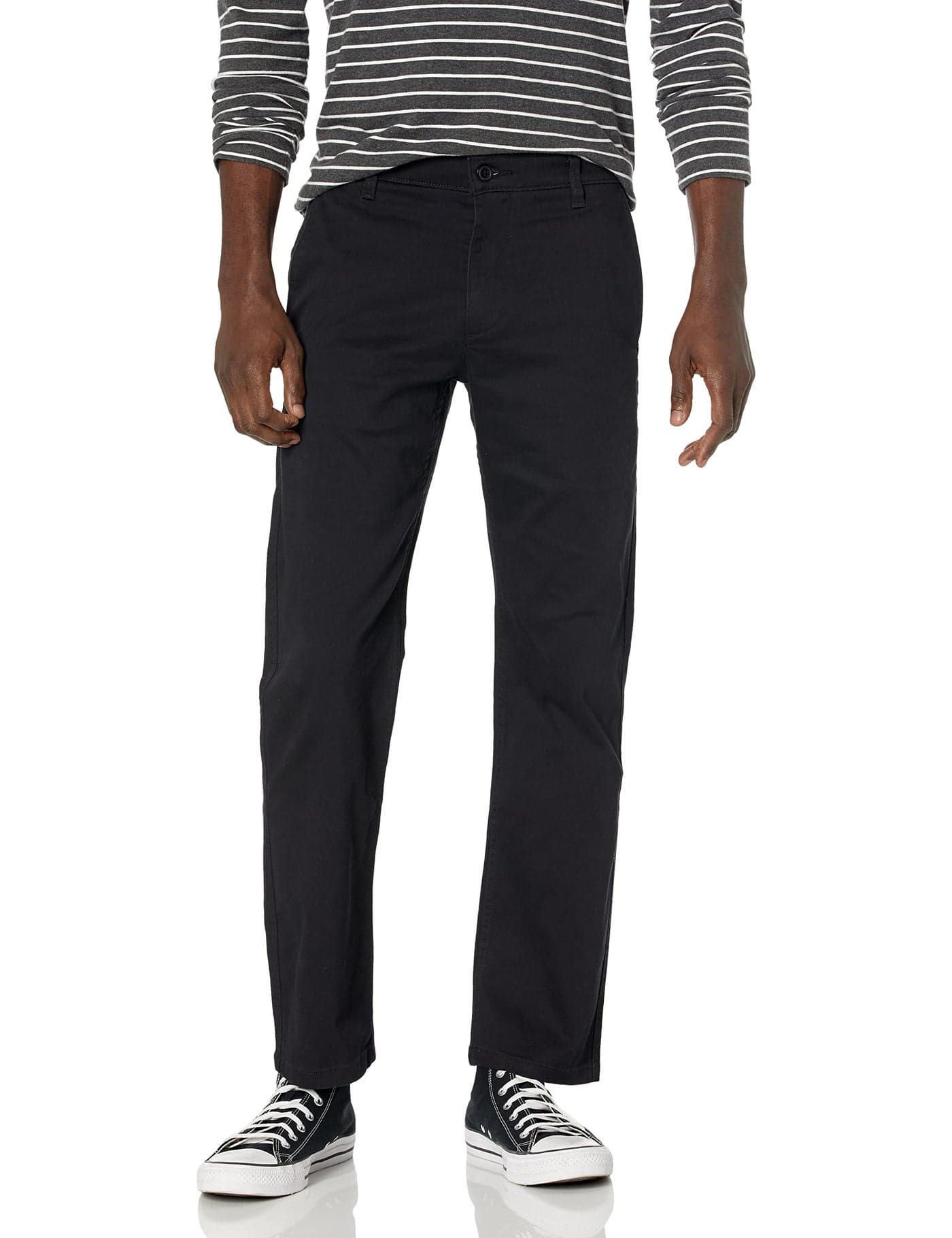Dockers Men's Regular Relaxed Fit Easy Khaki Pants, Black, 40W x 32L