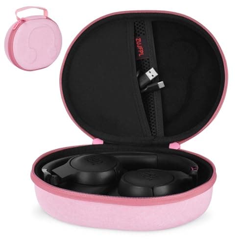 ZUJFPL EVA Hard Case for JBL Live 770NC670NC660NC650BT460NC400BT500BT and JBL Tune 770NC710BT720BT700BT750BT520BT510BT760NC660NC500E45BT Wireless Headphone Pink CaseInside Black