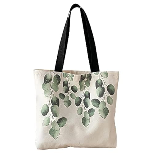 Taoqiao Women canvas Tote Bag for Women Shoulder Bag with zipper Work Beach Travel and Shopping Grocery Bag One Size