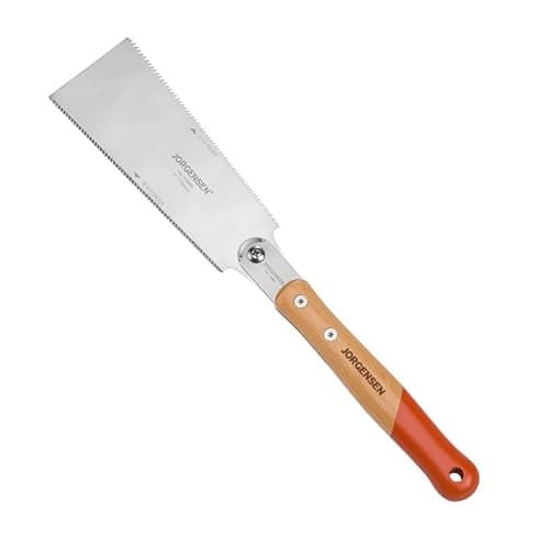 JORGENSEN Japanese Pull Saw RYOBA, 7 Inch Pro Double Edge, SK5 Flexible Blade, 18 TPI & 7-12 TPI, Woodworking Hand Saw for Hardwood & Softwood, Wood Trim