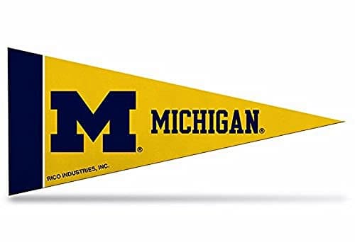 Rico Industries NCAA Michigan Wolverines 4-Inch by 9-Inch Classic Mini Pennant Décor