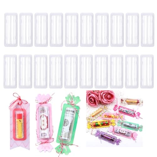 BAOFALI 20PCS 34x14inch Plastic Clear Rectangle Domes SelfAdhesive Lip Balm Pouches Money Holder for DIY Craft Gift Cards Shaker Card Making Handmade Crafts Clear Pouch Cover Scrapbooking Tool
