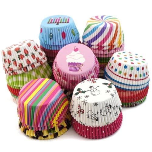 Inditradition Paper Baking Cupcake Liners for Muffins, Cakes, Laddu Sweets Packing - Pack of 500 Cups, Multicolour (Small, 35x21 mm)