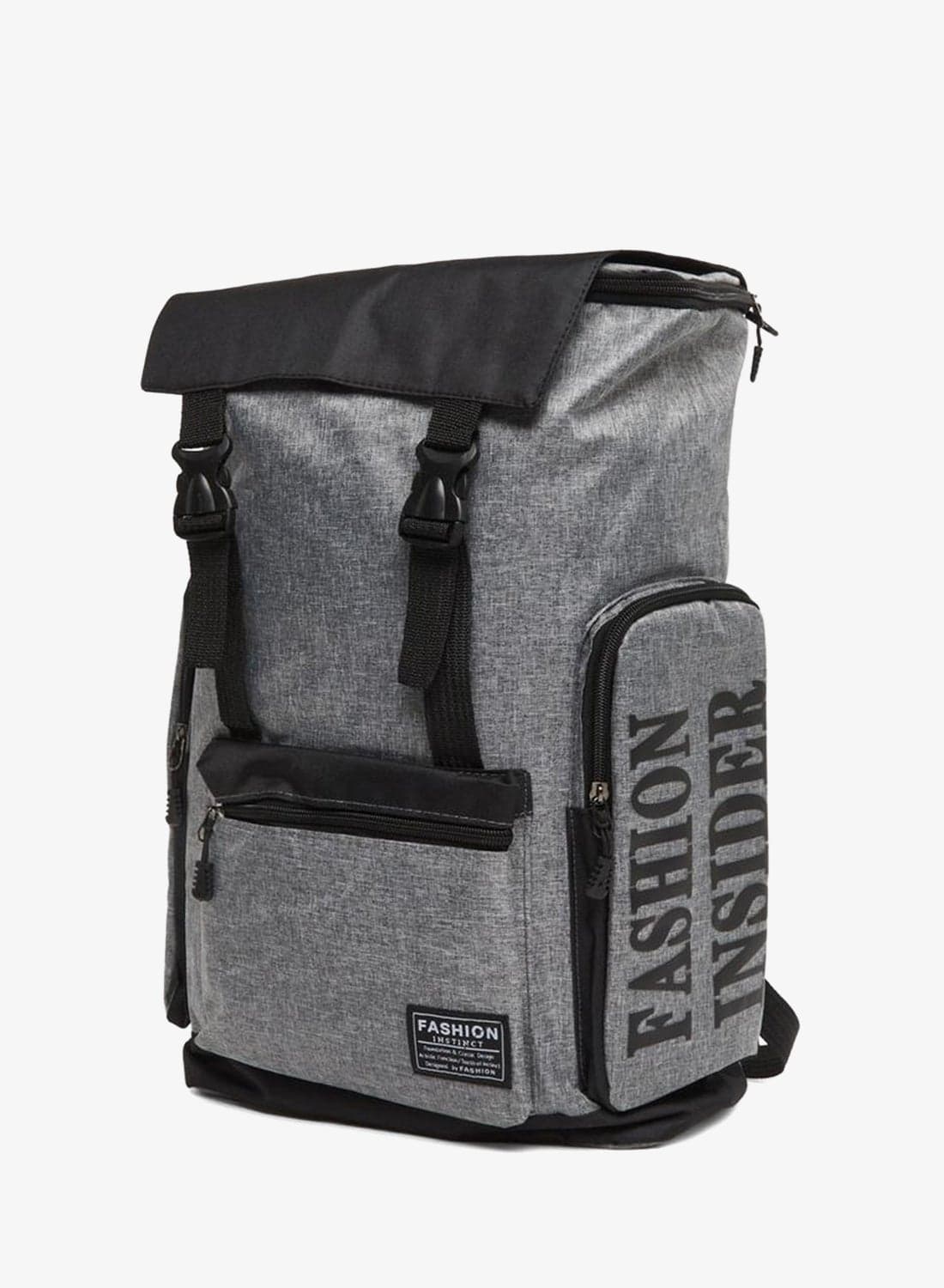 Styli Boys Grey Printed Pocket Backpack 45x28x15cm