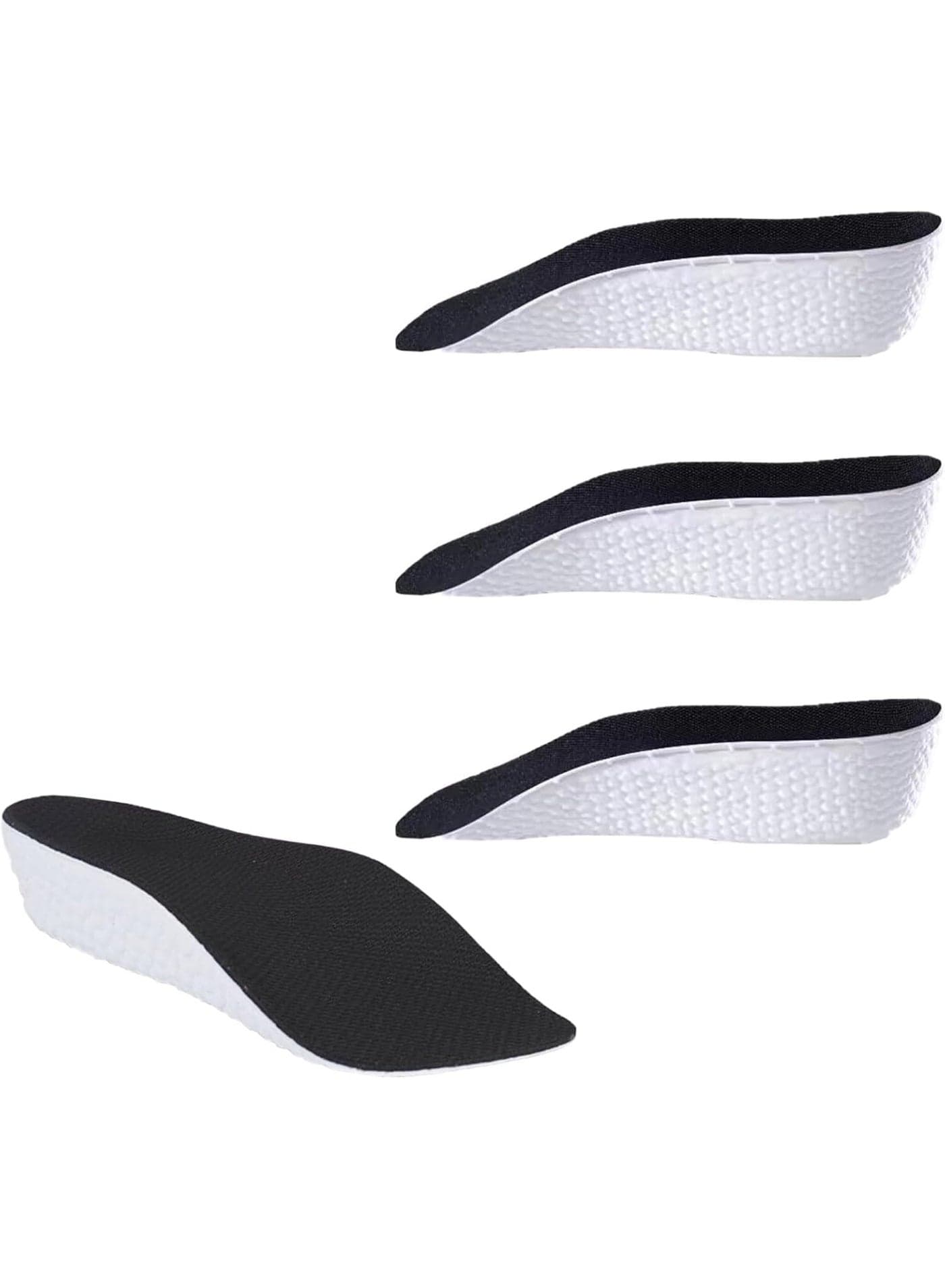 2Pair Orthopedic High Pads, Height Increase Insoles For Men & Women, Arch Support Insoles, Adjustable Heel Lift, Shock Absorption Heel Lift Insole To Make You Talle(Black) (0.59in/1.5cm)