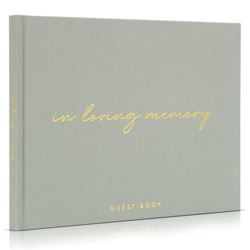 ZICOTO Beautiful Linen Funeral Guest Book for The Celebration of Life - The Perfect in Loving Memory Book with Ample Space to Sign in for Guests - Premium Craftsmanship for Honoring Loved Ones