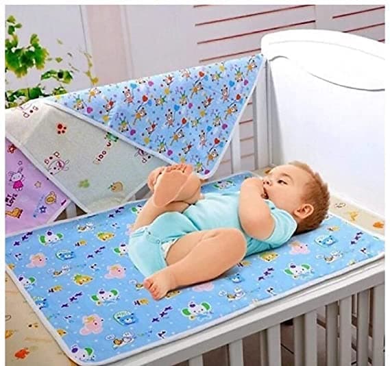 Thermoplastic Polyurethane Kotton Candy New Born Baby Urine Sheets Waterproof, Bed Protector Baby Dry Sheet, Baby Dry Mats Waterproof and New Baby Born Products Pack of-3 (Multicolor)