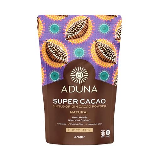 Aduna Super-Cacao Powder | 100% Natural Ghanaian Cacao for Heart Health & Energy Support | Natural Vegan Source of Magnesium, Flavanols & Iron | Superfood for Hot Chocolate, Smoothies, & Baking | 275g