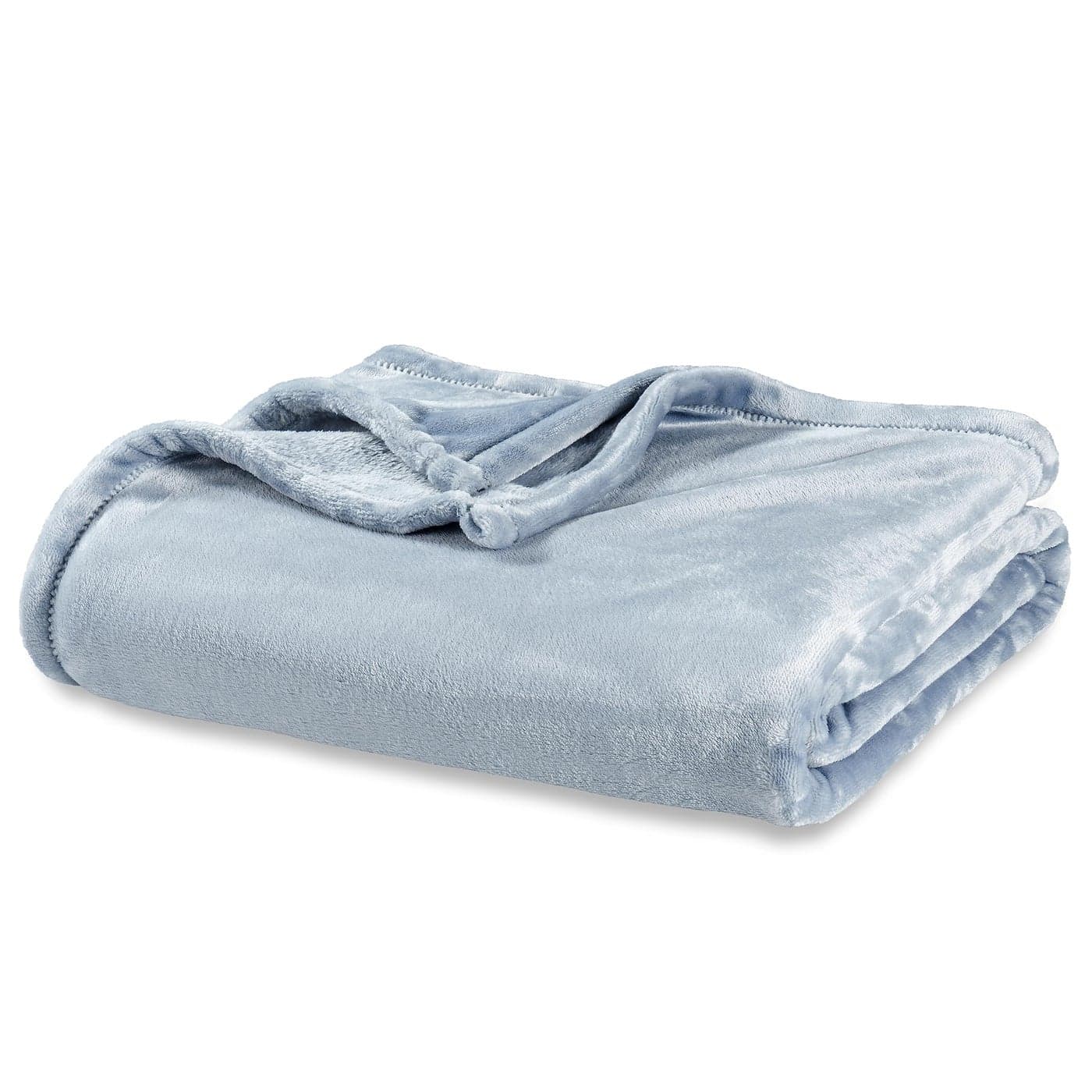 Berkshire Blanket Classic VelvetLoft Solid Throw Blanket Lightweight Soft Fuzzy Plush Throw Blanket for Bed and Couch Polar Blue 50x60 Inches