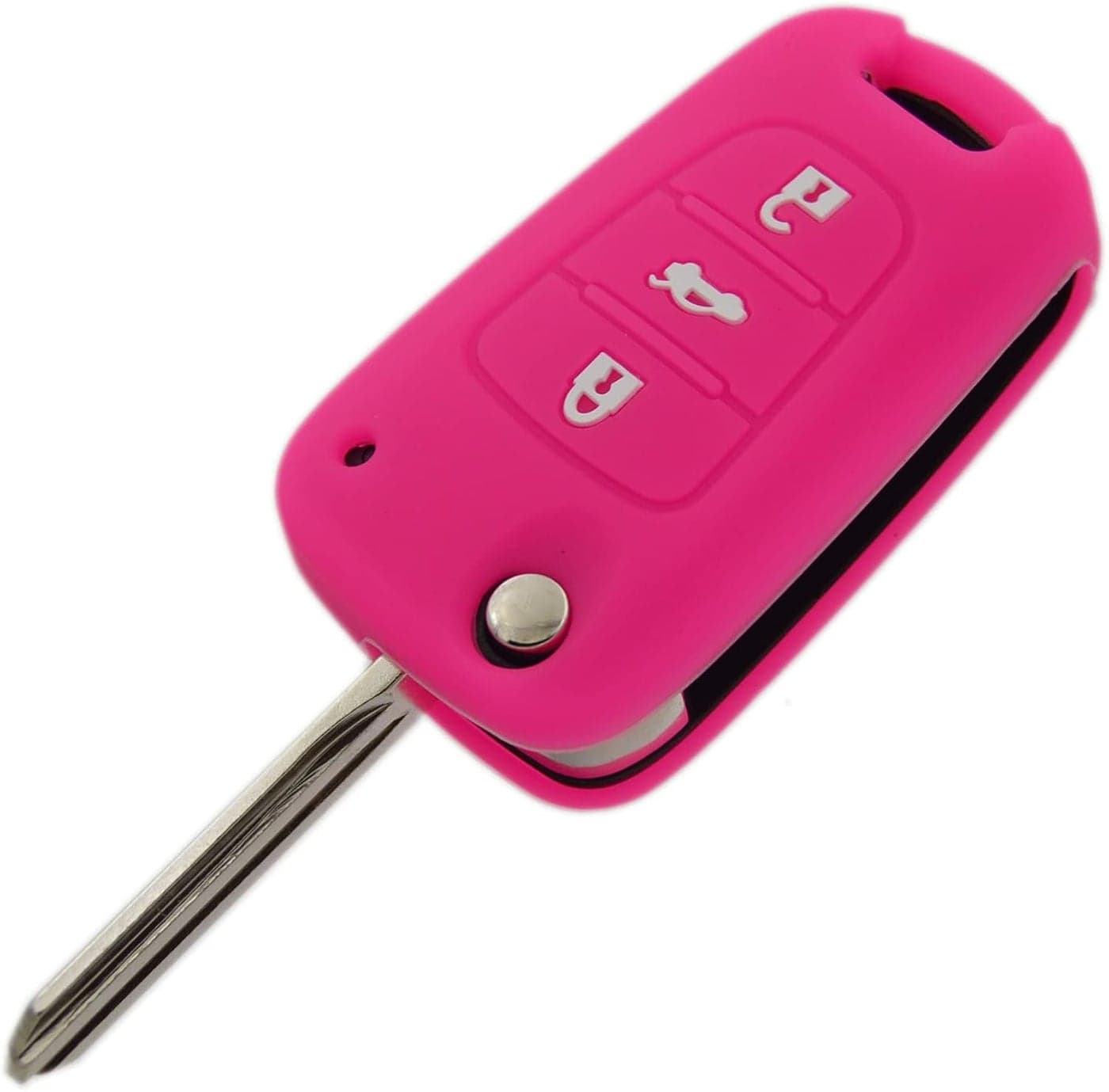 Zorratin Hot Pink Silicone Key Fob Case for KIA