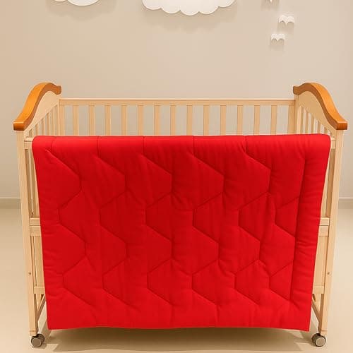 Fareto Baby & Kids Blanket Cum Comforter All Season Use Reversible Blanket for Babies (0-8 Years) Ruby Red and Brown, 1 Piece
