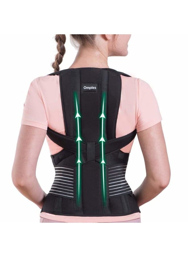 Posture Corrector for Women and Men Thoracic Back Brace Straightener Shoulder Upright Support Trainer for Body Correction and Neck Pain Relief, Small (waist 26-34 inch)