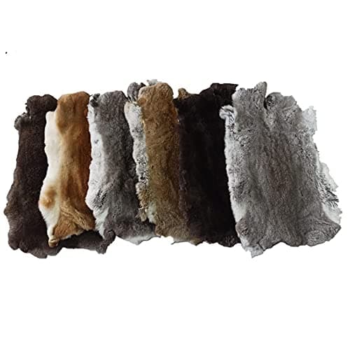 ZSCYD-yingda1992 5pcs Assorted Bulk Craft Grade Natural Rabbit Hide Skin Quality Rabbit Pelts Perfect for Decoration, Cat/Dog Toys, Sewing, or Crafting Fur Hide 12" by 14"