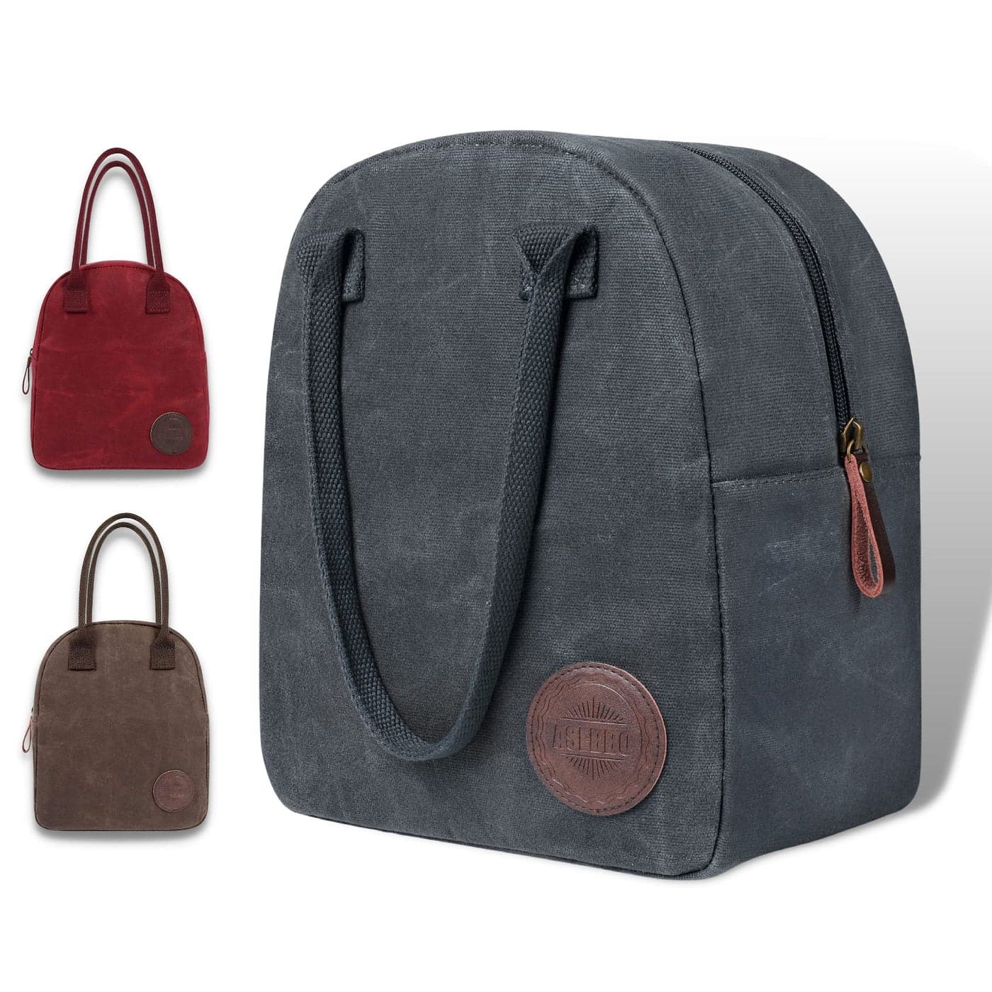 ASEBBO Lunch Tote Bag Box for Professional Women Men Reusable Insulated Leakproof Waterproof Thermal Cooler Food Handbags High Capacity for Travel Work Picnic Elegant Gray