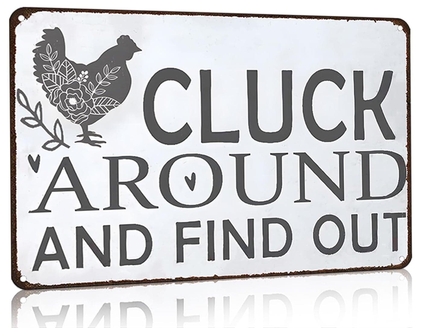 Smilelife Funny Chicken Gifts Chicken Tin Sign for Home Farm Chicken Coop Farmhouse Kitchen Garden Decor 8 X 12 Inch (3021)