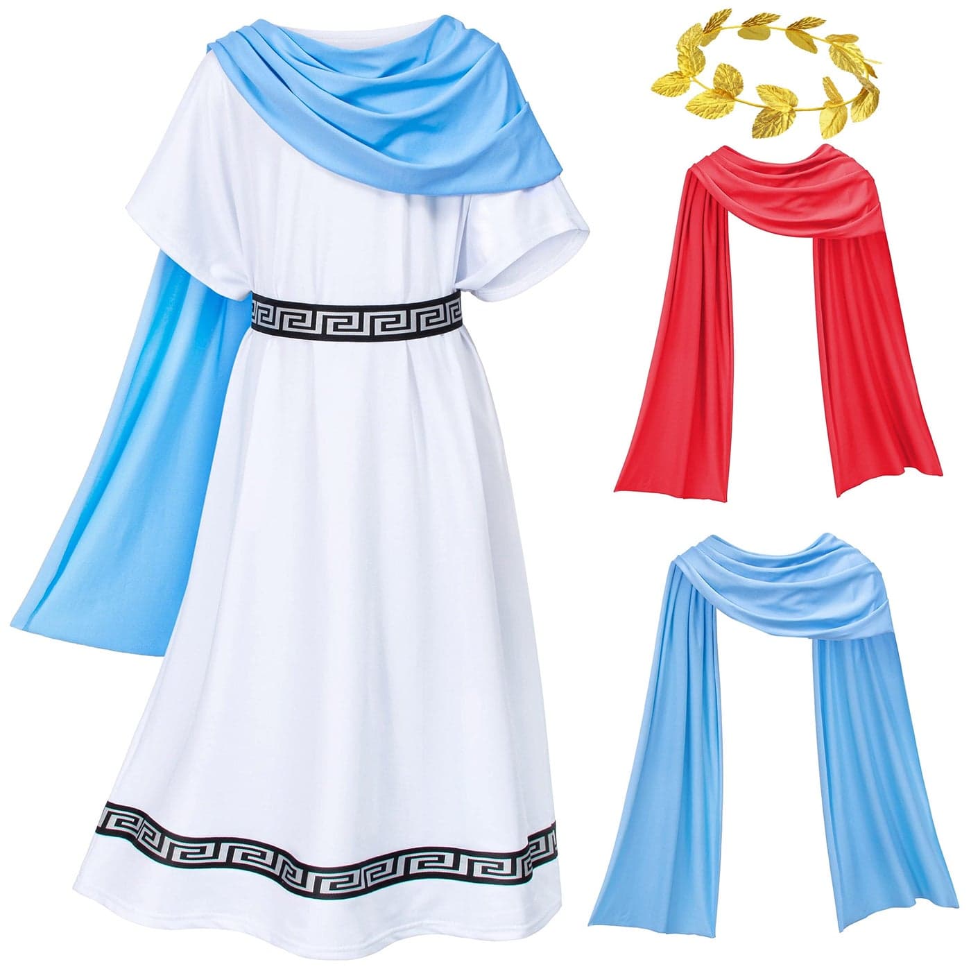Kids Grecian Robe for Medieval times Olympic palace White Toga Costume 1012 Years 150