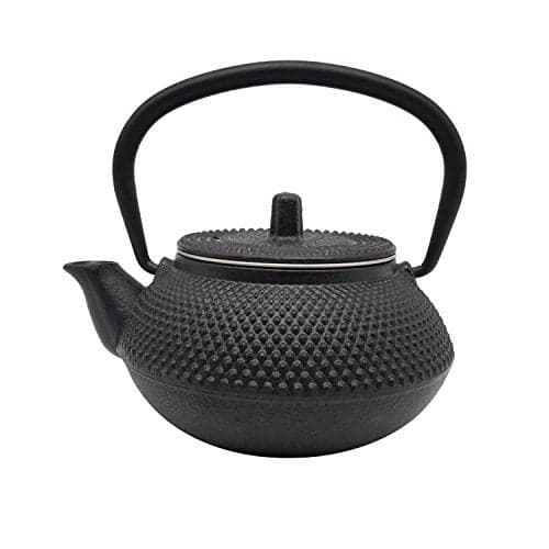 Innolife 300ml/10oz Cast Iron Teapot, Japanese Tea Pot with Stainless Steel Infuser for Loose Leaf, Black