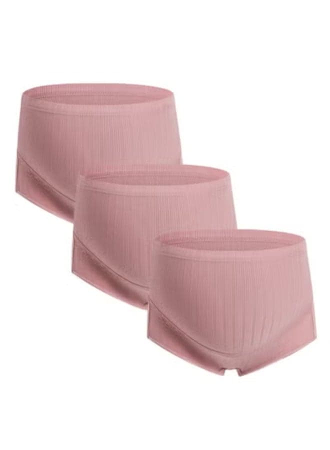 Maternity Panties, Belly Support, Adjustable, Large Size, High Waist, 3 Piece Set Pink