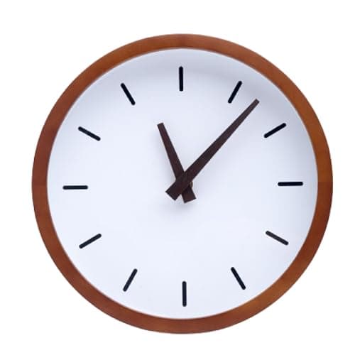 Driini Modern Mid Century Wood Analog Wall Clock (9") - Battery Operated with Silent Sweep Movement - Small Decorative Wooden Clocks for Bedrooms, Bathroom, Kitchen, Living Room, or Office…