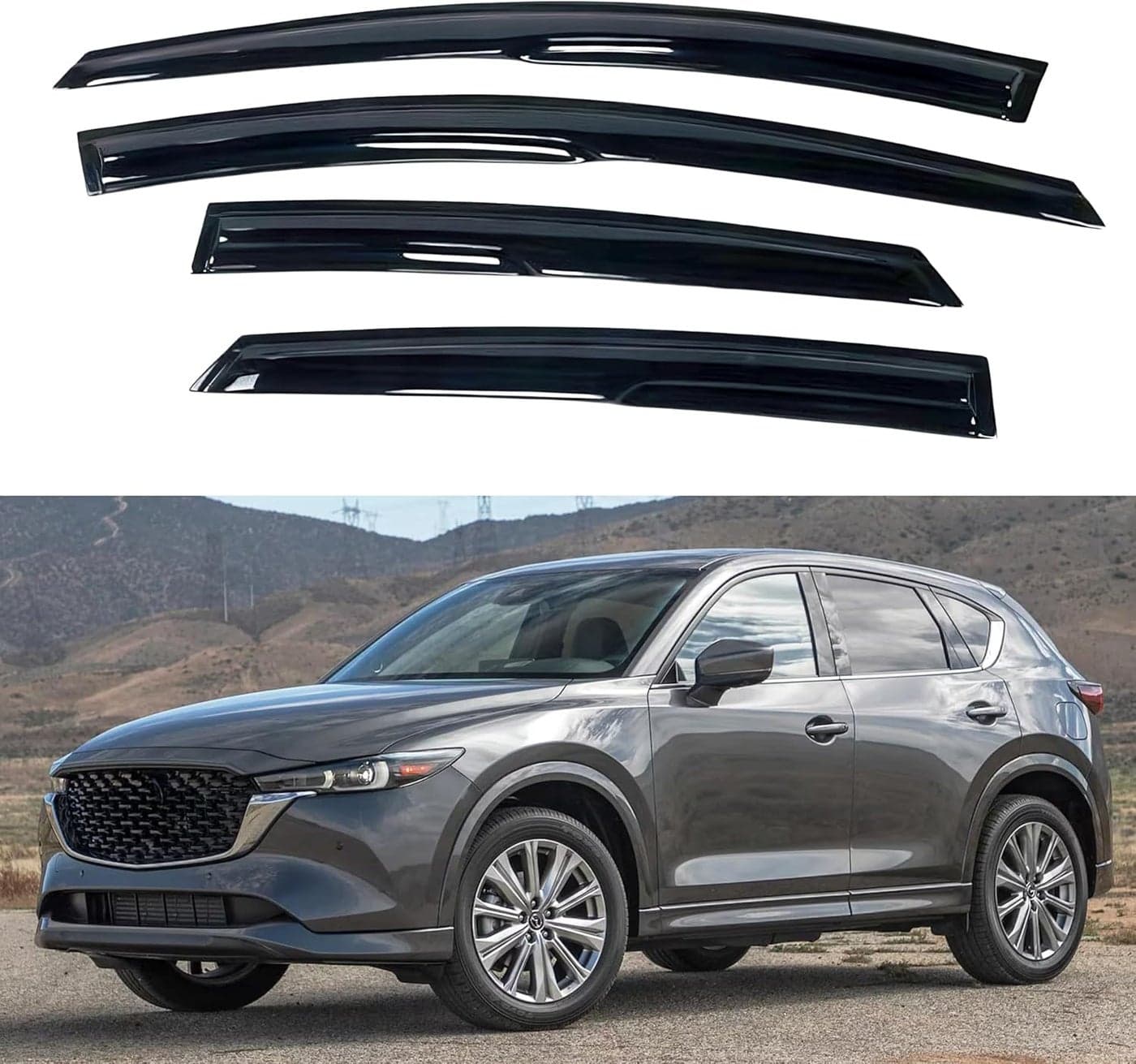 IMMORTAL GROUP Window Visor for Mazda CX-5 (2017-2023) - Rain Guard Tape-On Deflector
