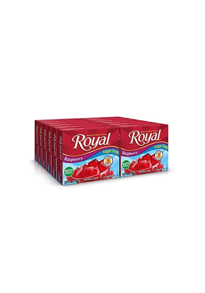 Royal Raspberry Gelatin Dessert Mix Sugar Free 032Ounce Box Pack of 12