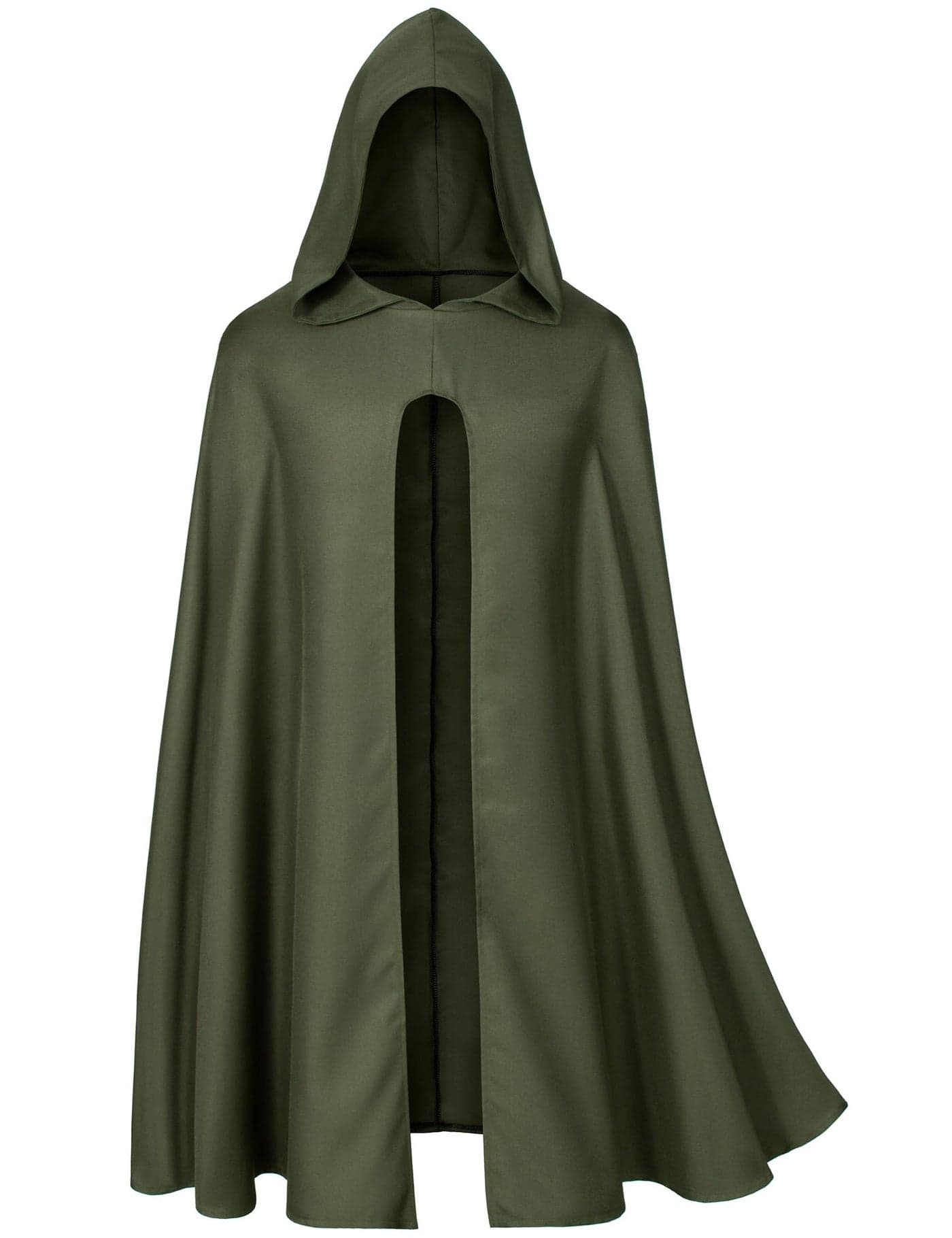 Yuriko Adult Medieval Cloak Renaissance Cloak Hooded Vintage Knigth Cloak With Hood Cape Cosplay Robe Halloween Costume(Green M)