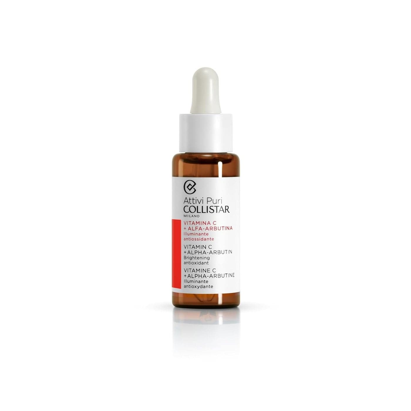 Collistar Attivi Puri Vitamin C Serum Alpha Arbutin Face Drops for AntiAgeing Moisturising Effect Also for Sensitive Skin Free from Silicone Alcohol and Dyes 30 ml