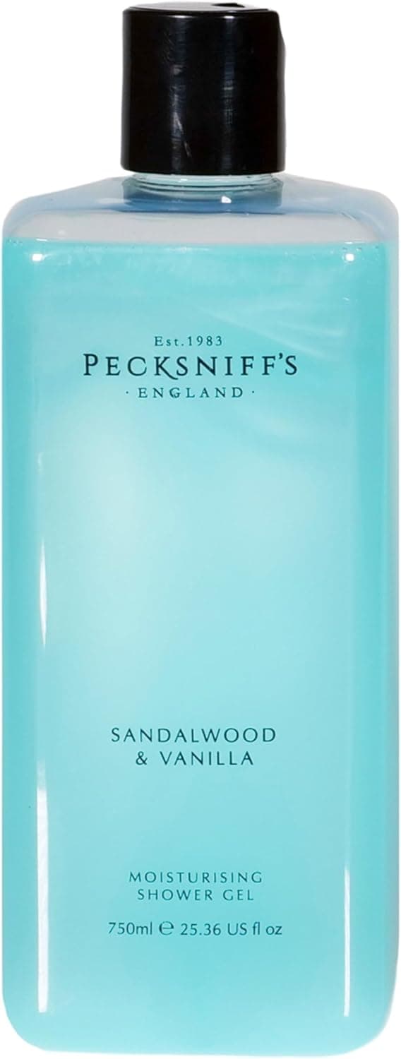 Moisturising Shower Gel Liquid Body Wash for Soft Skin Natural Revitalising for Men and Women Hydrates and Moisturises Cruelty Free Gift of Luxury Sandalwood Vanilla 750ml Pecksniffs