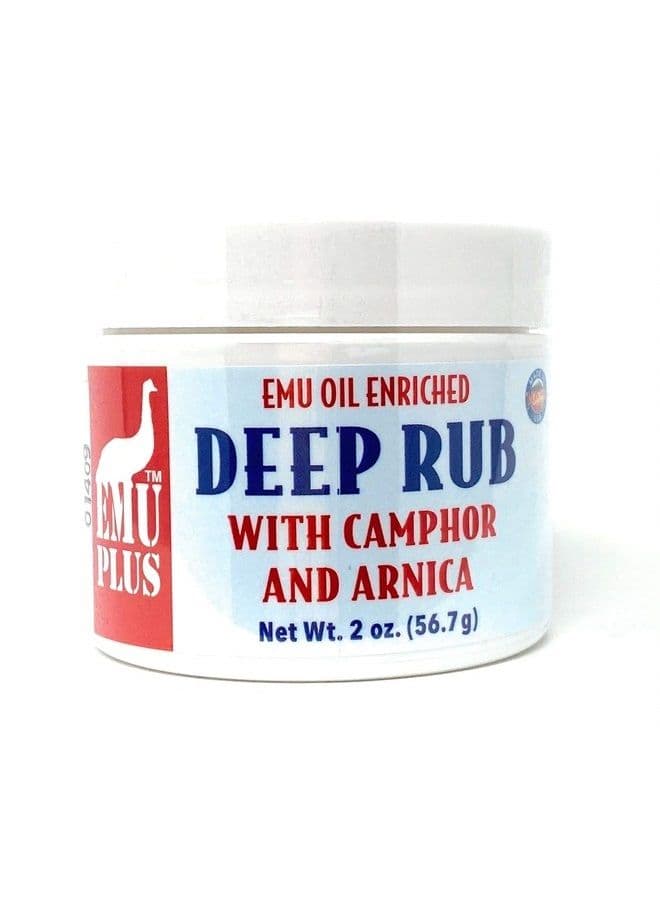 EMUPlus Deep Rub with Camphor and Arnica 2 Ounce Jar - Made with 100% Pure Emu Oil - Formulated for Older, Active Athletes