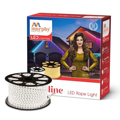 Murphy 2835-120 Led High Lumen Waterproof Indoor Outdoor Home Deorative,Diwali Lights,Rope Pipe Light,Cove Light (120 Led/Mtr) (Cool White,15 Meter),15 meters