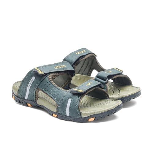 ASIAN Vistara-49 Men’s Sandals | Comfortable, Lightweight Casual & Outdoor Sandals with Soft Cushion, Anti-Slip Grip | Ideal for Travel (FGRNMUSTRD) -UK 7