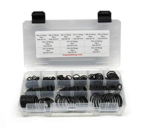 Captain O-Ring - ORB BOSS Hydraulic Fitting SAE 900 O-Ring Seal Kit (Buna-N 70-255 Piece Kit, 12 Sizes)