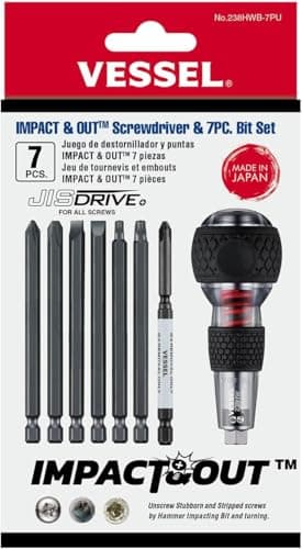 USA Official Impact Out Screwdriver with 7pcs bits and Pouch