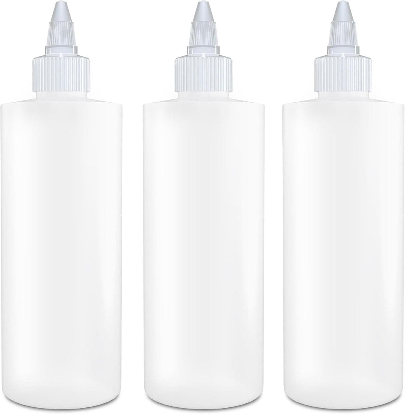 BRIGHTFROM Twist Top Applicator Bottles Squeeze 8 OZ Empty Hair Coloring Plastic Bottles Refillable Leak Proof OpenClose Nozzle Multi Purpose Pack of 3