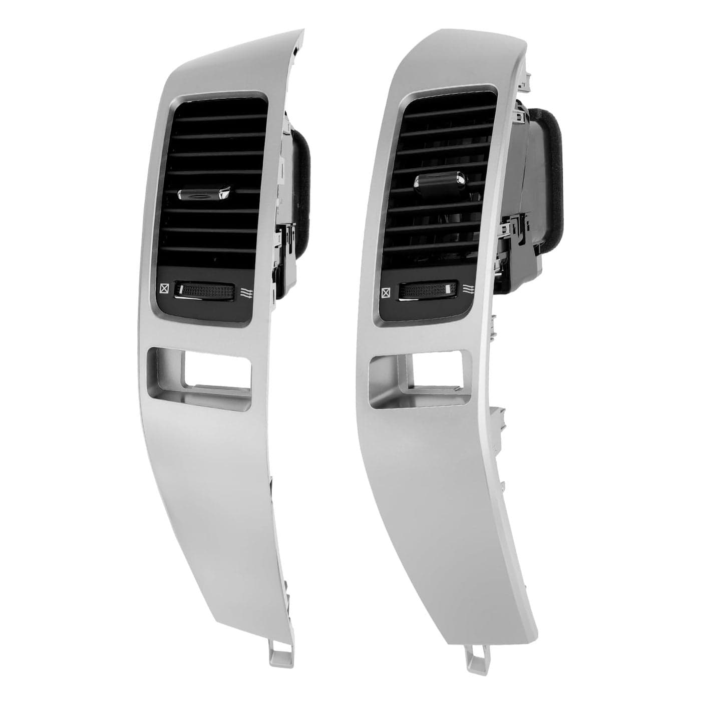 Center AC Dash Air Vent Trim Panel With Grille Console Outlet Insert Frame Compatible with 20032009 Lexus GX470 Land Cruiser Prado 120 Replaces 5547460040 5547560040 Silver