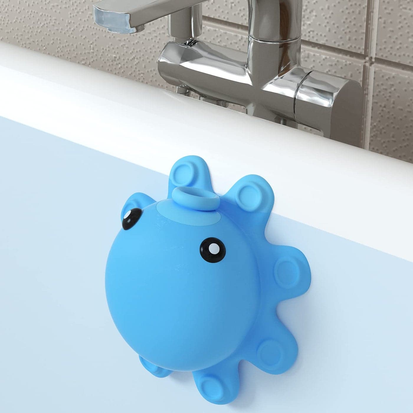 Bathtub Overflow Drain Cover Tub Silicone Bathroom Overflow Drain Cover Bath Tub Overflow Cover Bathroom Spa Accessories Adds Inches of Water for DeeperWarmer BathBlue