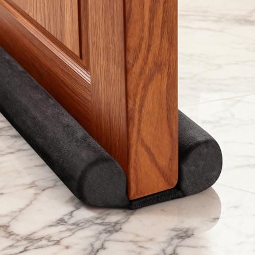 GDHOMM Under Door Draft Stopper Door Sweep Noise Blocker Weather Stripping Size Adjustable 30"-36" Gap Filler & Door Seal, Black