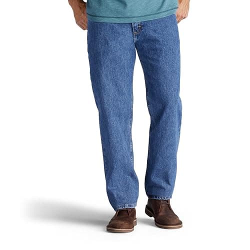 Lee Men's Relaxed Fit Straight Leg Jean, Medium Stone, 29W x 30L