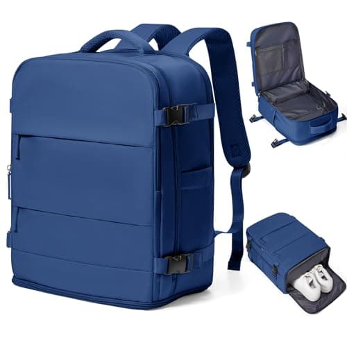 coowoz Travel Backpack Carry On for Women Man Gym Backpacks with Laptop Compartment Mochila de Viaje Teacher Personal Item Backpack Airplane Accessories Must Haves Royal Blue Small