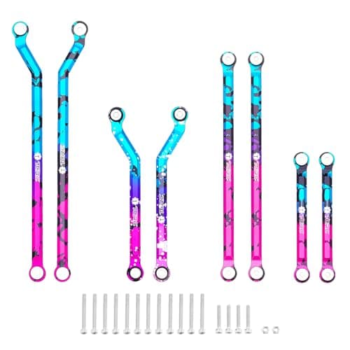 TCRC Splash Anodizing Aluminum High Clearance Chassis Suspension Links Rod Linkage Set for Axial SCX24 AXI00005 Jeep JT Gladiator