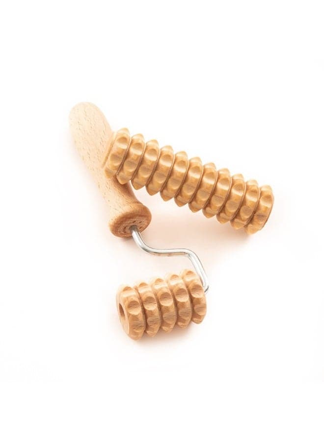 Body and Face Roller, Multi-Functional Wooden Massage Roller, Helps Ease Muscle Tension and Support Skin Health, Natural Face Massage Tools, Set of 2 (2 piece set A)