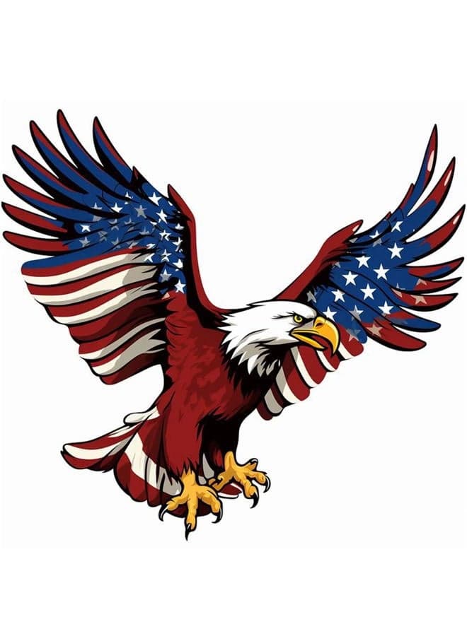 Six sheets Temporary Tattoos for Men and Women Patriotic Flying American Flag Eagle Fake Tattoo Kits Sets for Neck Arm Hands Leg