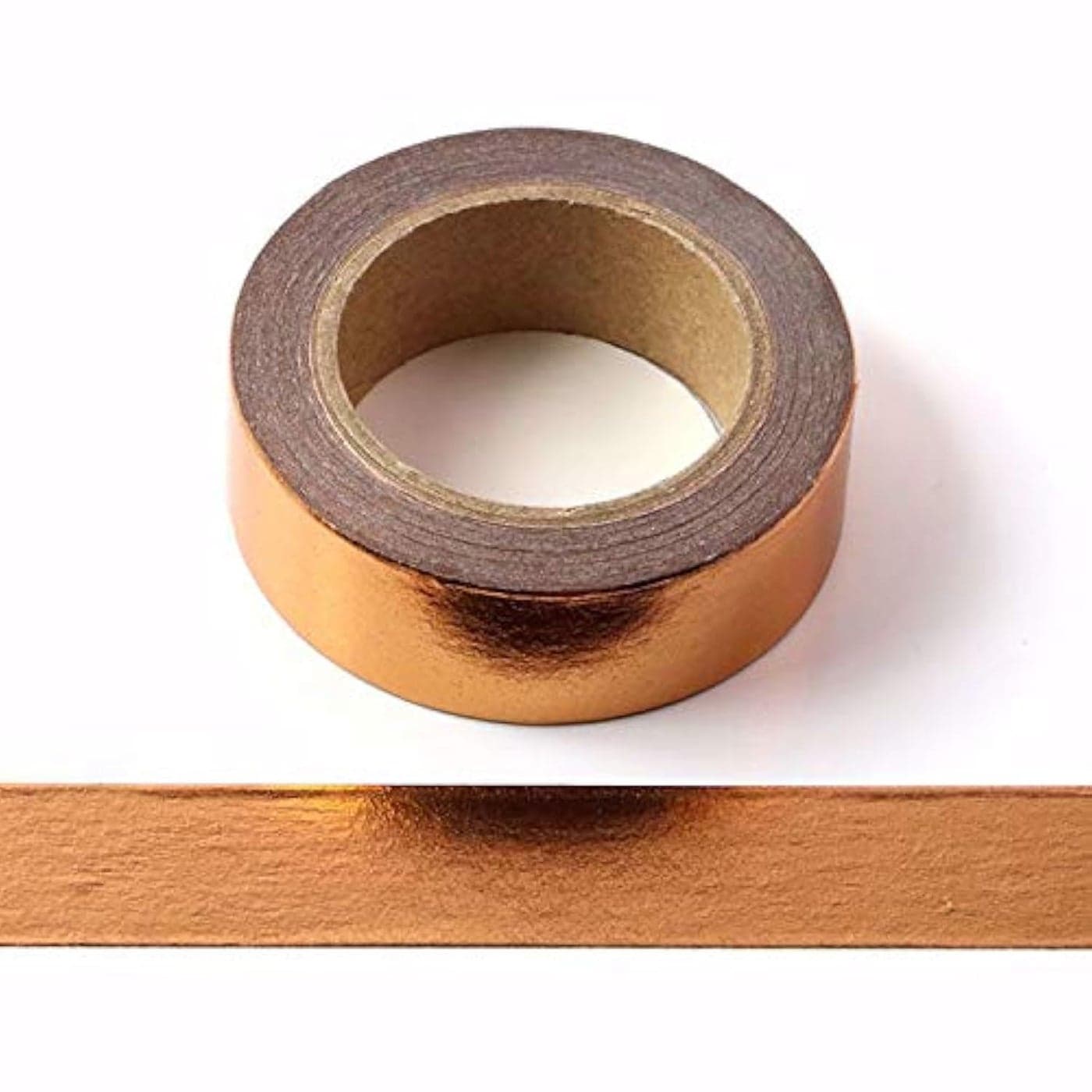 Syntego Solid Foil Washi Tape Decorative Self Adhesive Masking Tape 15mm x 10 Meters Copper