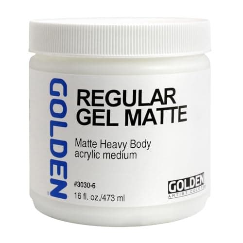 Regular Gel Matte by GOLDEN, 16 fl. oz. Jar, Professional Acrylic Gel Medium, Semi-Transparent