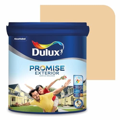 Dulux Promise Exterior Emulsion Paint (1L, Ivory)Ideal for exterior wall paint, smooth finish, anti-peel & anti-crack, perfect for dry to moderate climates, 3-year warranty