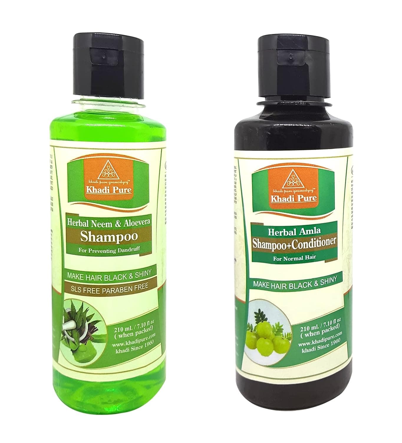 Khadi Pure Amla Neem Aloe Vera Sls ShampooHair Cleanser 210 ml Pack of 2