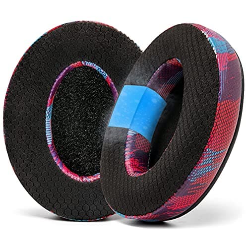 WC Freeze Hybrid Fabric Cooling Gel Replacement Earpads - Compatible with HyperX Cloud, Steelseries Arctis, ATH M50X, Turtle Beach Stealth & More - Comfortable & Cooler for Longer | (Speed Racer)